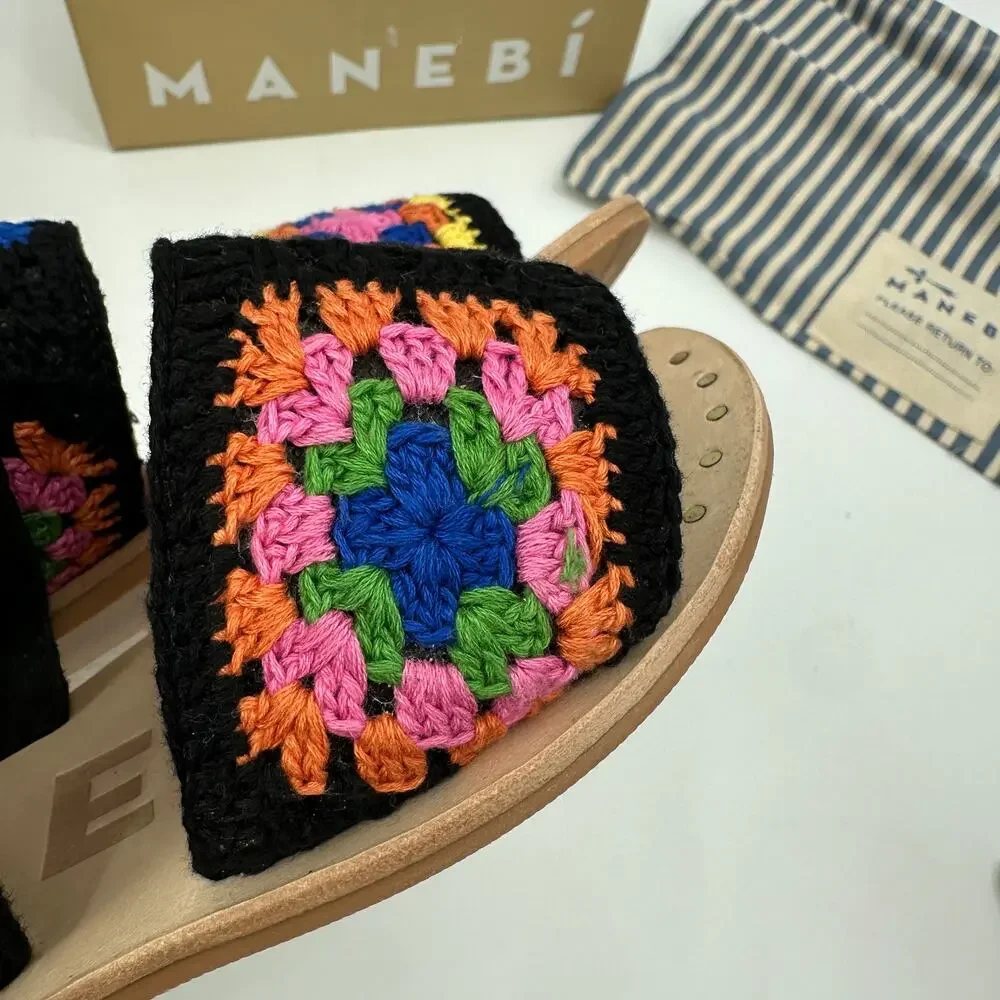 MANEBI x Evereve New in Box Crochet Double Strap Sandal // 7.5